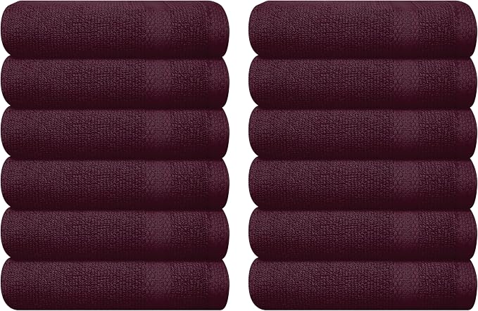 GLAMBURG Ultra Soft 12-Piece Washcloths Set 13x13-100% Ringspun Cotton by GLAMBURG