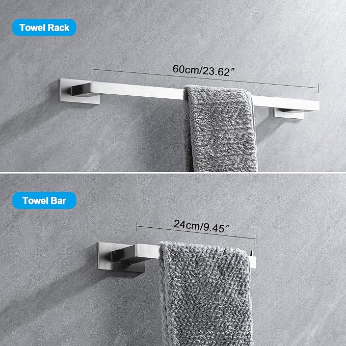 4-Pieces Bathroom Hardware Accessories Set, Towel Rack Towel Bar Toilet Paper - Image 4