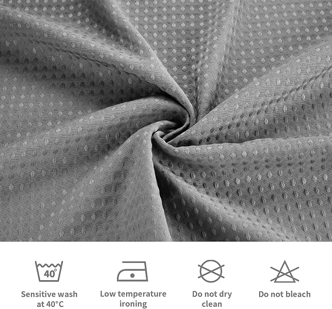 LaCyan 3 in 1 Waterproof Waffle Weave Shower Curtain and Clear Liner Set - Image 5