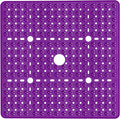Large Clear Purple Square Shower Mat Non Slip 27 x 27 Inch, Soft Bath Mat Tub by NaolotureHome