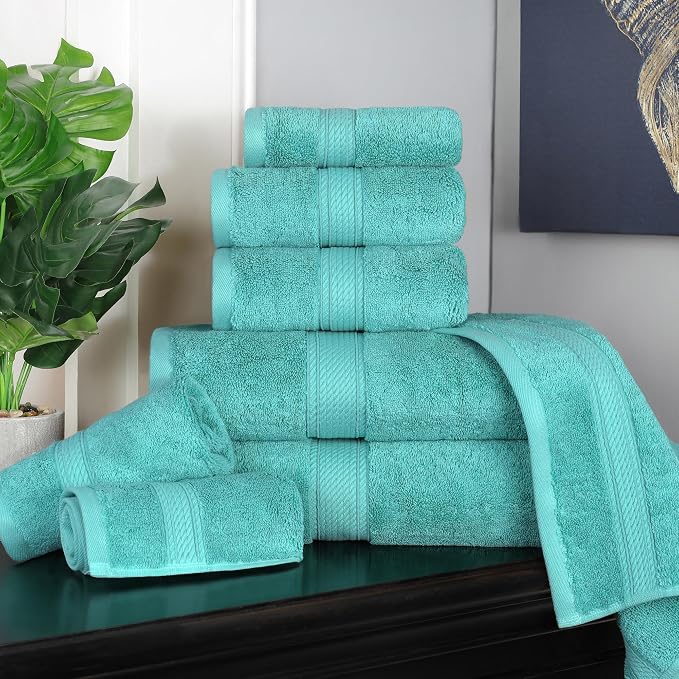 Superior Egyptian Cotton Pile 8 Piece Towel Set, Includes 2 Bath, 2 Hand - Image 10