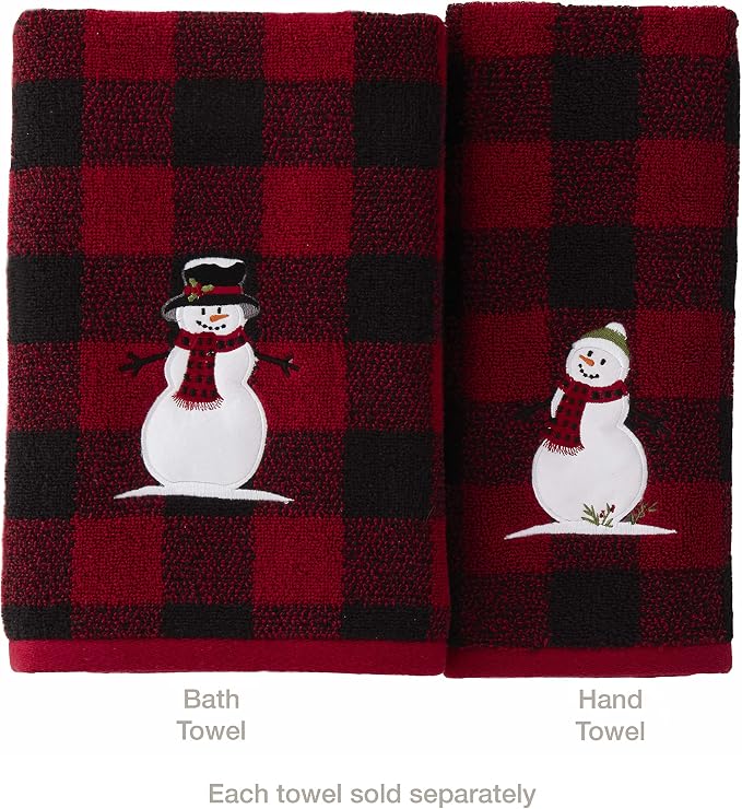 SKL Home Christmas Woodland Winter Snowman Hand Towel 2pc Set - Image 3
