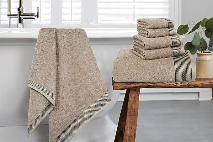 Belizzi Home 100% Cotton Ultra Soft 6 Pack Towel Set, Contains 2 Bath Towels - Image 5