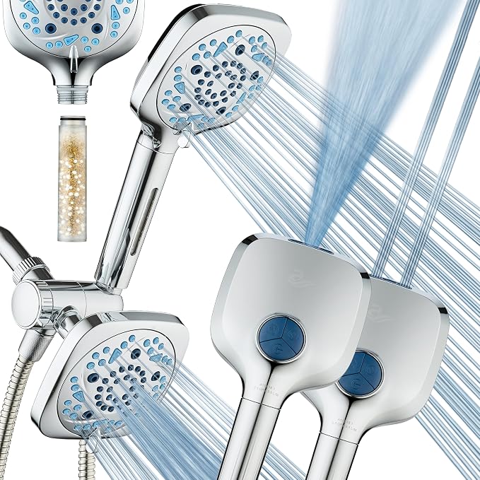 6-way High Pressure 82 Spray Mode Filtered Showerhead Combo by HotelSpa