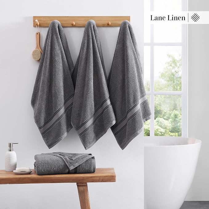 LANE LINEN 100% Cotton Bath Towels 4 Pack - Image 6