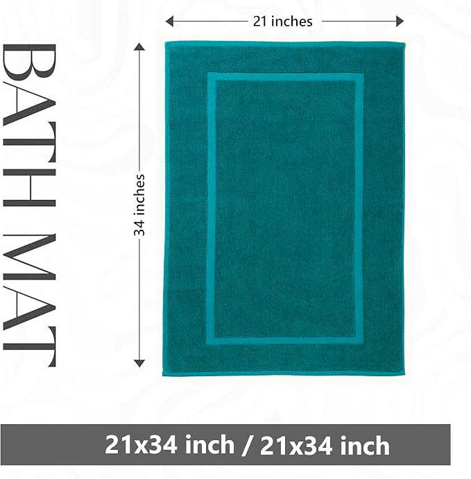 HILLFAIR-900 GSM-100% Ringspun Cotton Floor Towels mat- Hotel-Spa Tub-Shower - Image 2