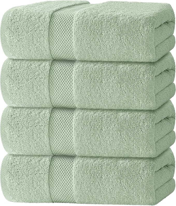 White Classic Luxury Bath Towels Set of 4 Large by WhiteClassic