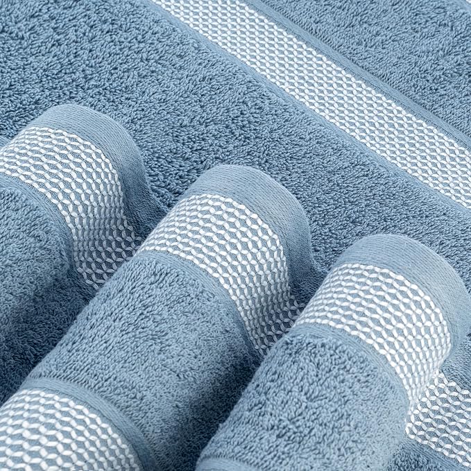 CASA COPENHAGEN Solitaire Mix 6 Pieces Towel Set- Grey Violet + Dusty Blue - Image 6