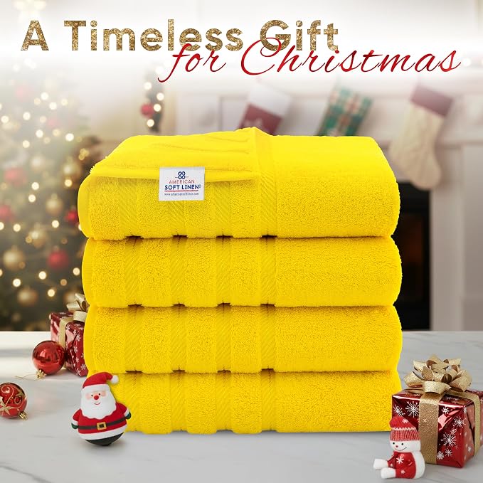 American Soft Linen Luxury 4 Piece Bath Towel Set, 600 GSM 100% Cotton Turkish - Image 2