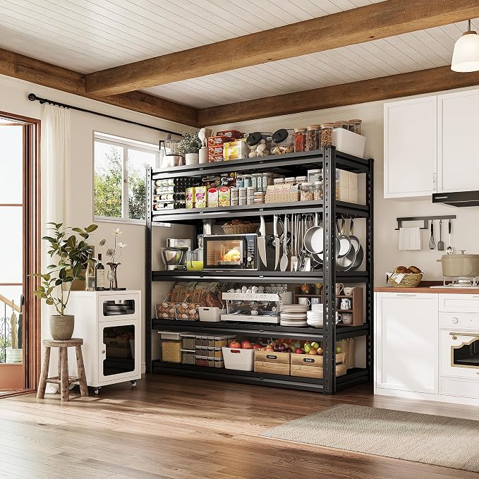 REIBII 48" W Garage Shelving, 5-Tier Wire Shelving Load 2750LBS, Adjustable - Image 3
