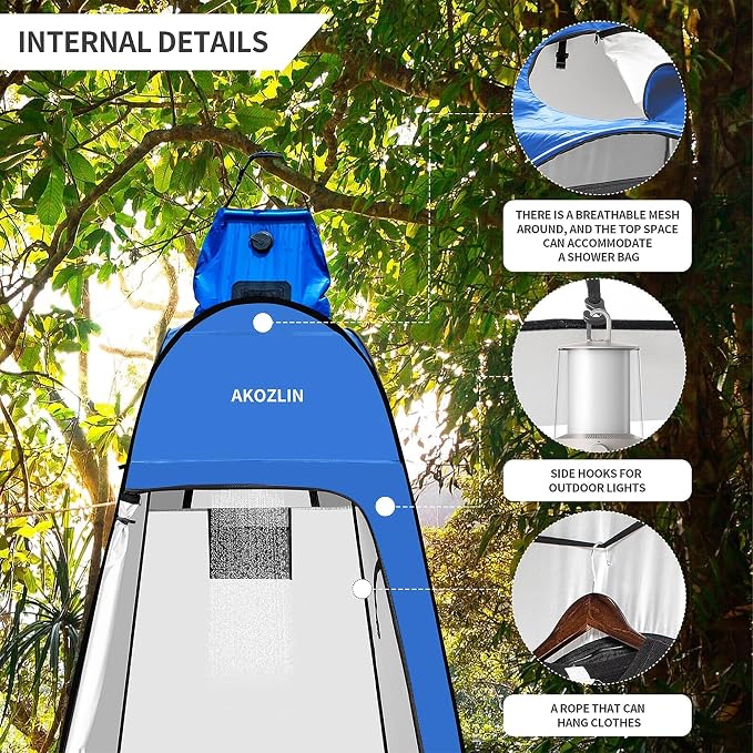 AKOZLIN Portable Pop Up Shower Tent Instant Privacy Dressing Changing Tent - Image 4