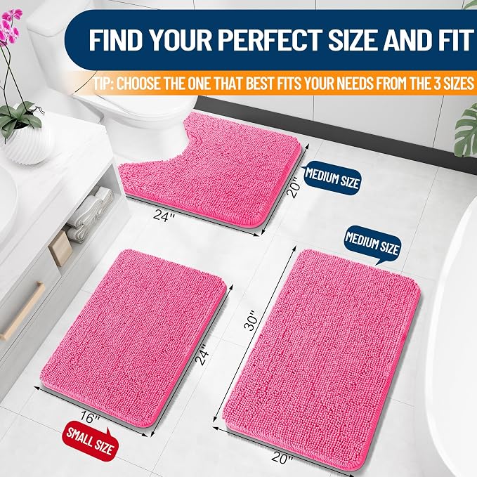 OLANLY Toilet Rugs U-Shaped 24x20, Extra Soft Absorbent Chenille Contour - Image 2