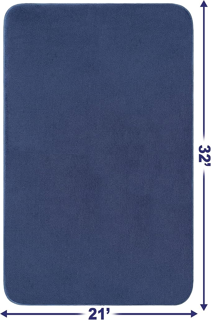 American Soft Linen 21x32 Fluffy Foamed Slip Reducer Bath Rug, Machine Washable - Image 3