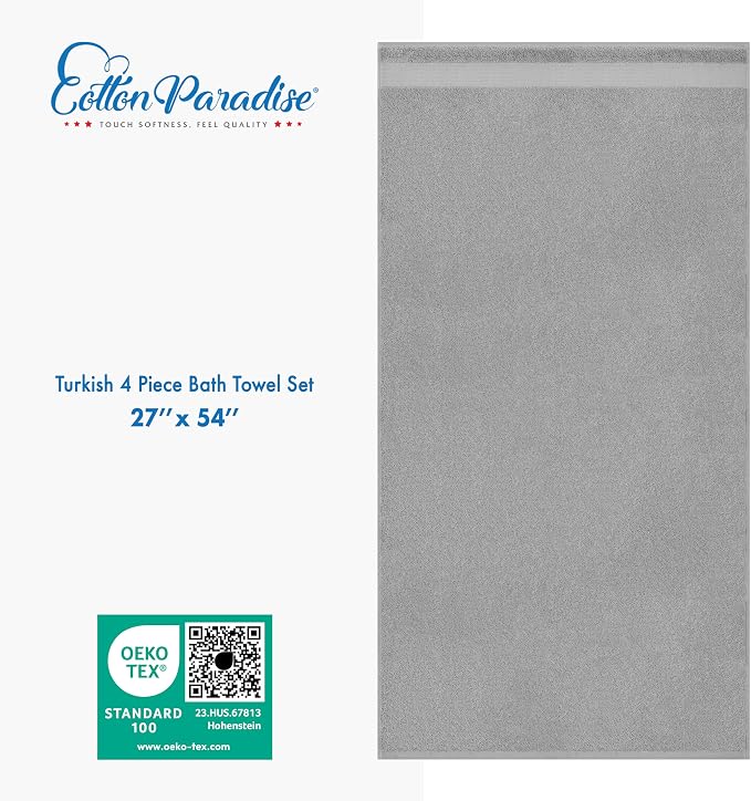 Cotton Paradise 4 Piece Turkish Bath Towels - Image 5
