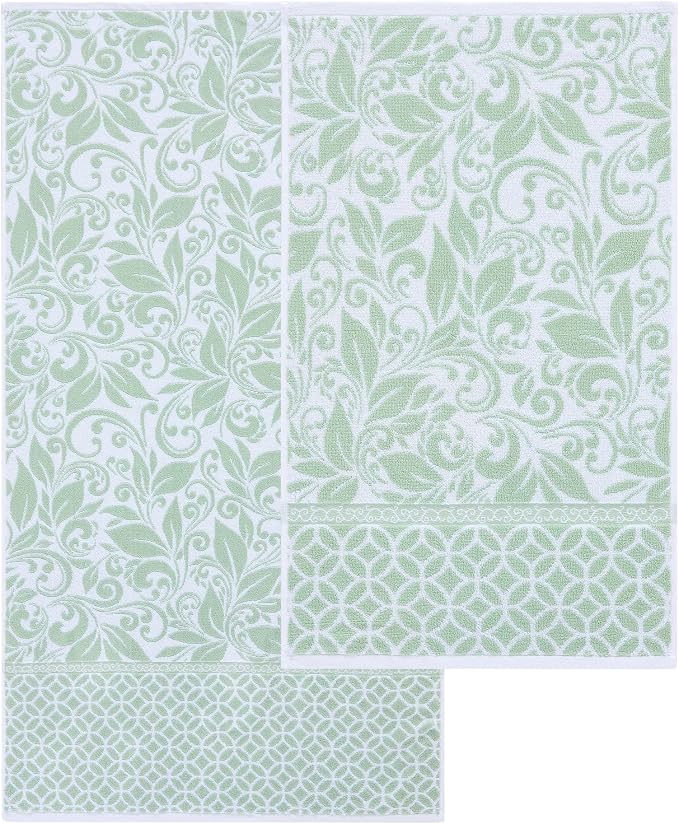 Modern Threads Trefoil Filigree 6-Piece 100% Cotton Towel Set – Reversible Yarn - Image 5