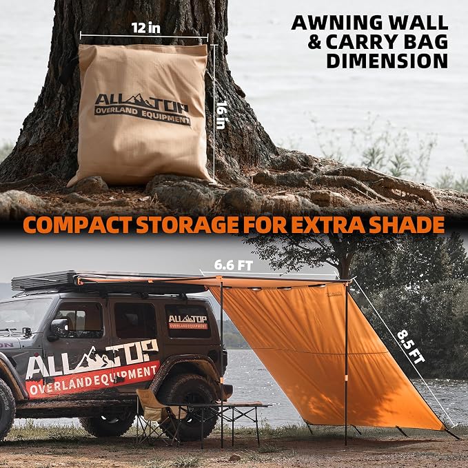ALL-TOP Awning Wall Universal Multi-Side, 6.6ft x 8.5ft, Waterproof Ripstop - Image 6