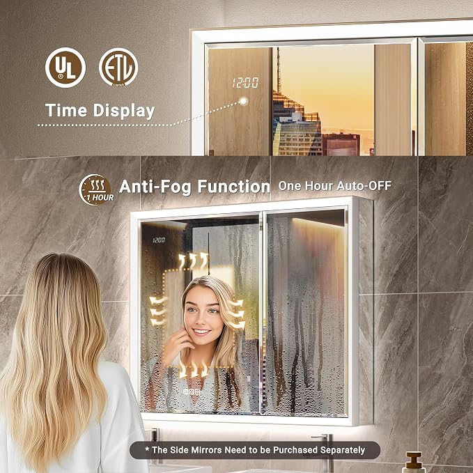 36x30 Beveled Lighted Medicine Cabinet - Image 4