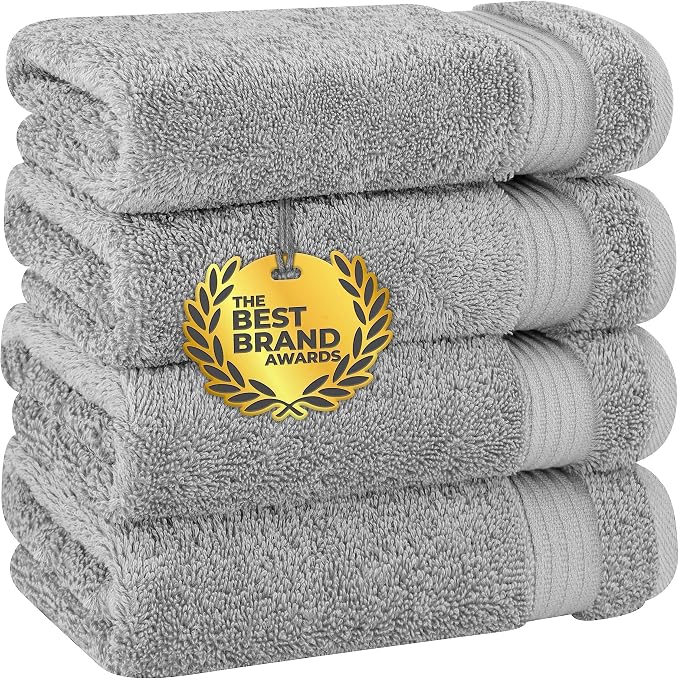 Cotton Paradise Hand Towels for Bathroom, 100% Cotton Turkish 4 Piece Hand by UNITEDHOMETEXTILE