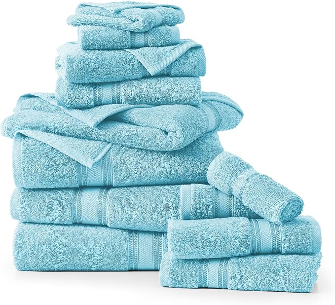 LANE LINEN Luxury Towel Set for Bathroom – 12-Pack 100% Cotton, Zero Twist - Image 2