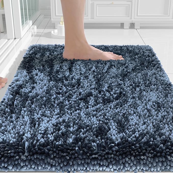 Yimobra Chenille Bathroom Rugs Non Slip, Extra Thick Soft Absorbent Bath Rug by Yimobra