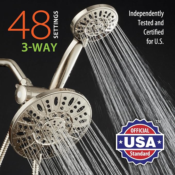 AquaDance 7" Premium High Pressure 3-Way Rainfall Combo - Image 2