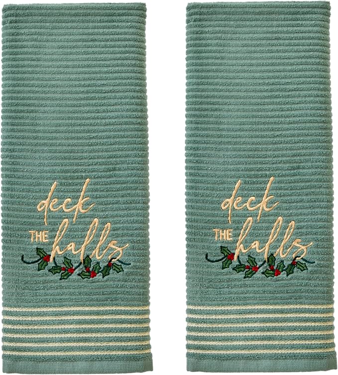 SKL Home Christmas/Winter Deck The Halls Hand Towel Set by SKLHomebySaturdayKnightLtd