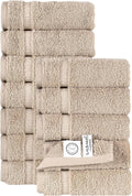 SALBAKOS 100% Turkish Cotton Washcloth Set of 12 13x13 inch | Heirloom Quality by SALBAKOS