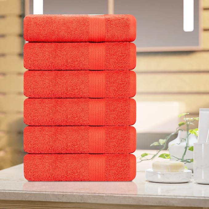 Ample Decor Hand Towel 18 X 28 Inch Pack of 6 600 GSM 100% Cotton, Oeko Tex - Image 2