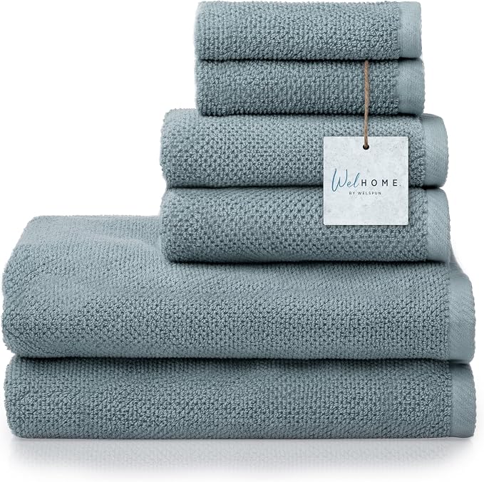 Welhome Franklin 100% Cotton Popcorn Textured Towel Set by WelhomeByWelspun