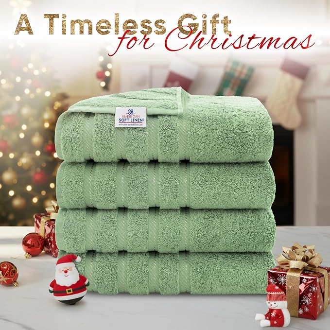 American Soft Linen Luxury 4 Piece Bath Towel Set, 600 GSM 100% Cotton Turkish - Image 2
