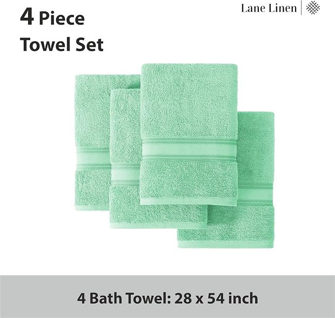 LANE LINEN 100% Cotton Bath Towels Set of 4 - Image 4