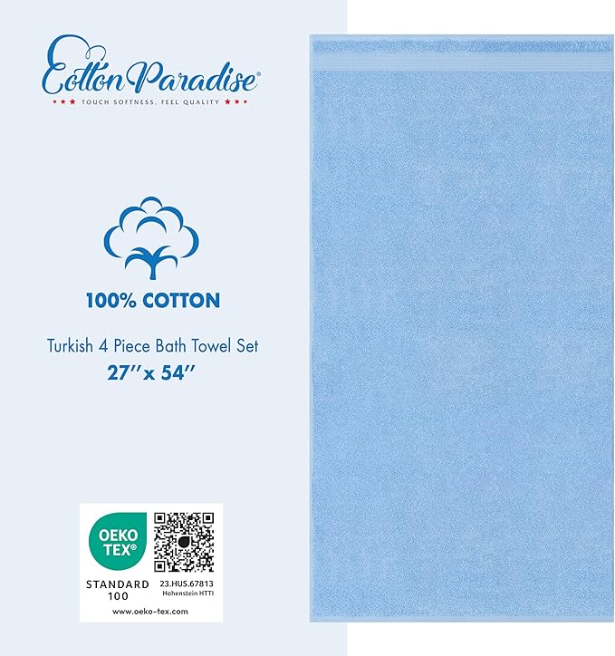Cotton Paradise 4 Piece Turkish Bath Towels - Image 5