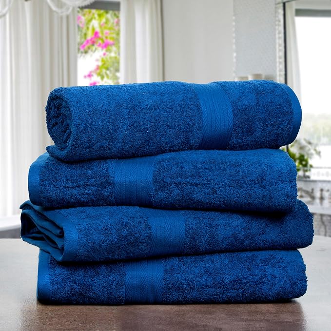 Ample Decor Bath Towel Set of 4 30 X 54 Inch 600GSM 100% Cotton Quick Dry - Image 2