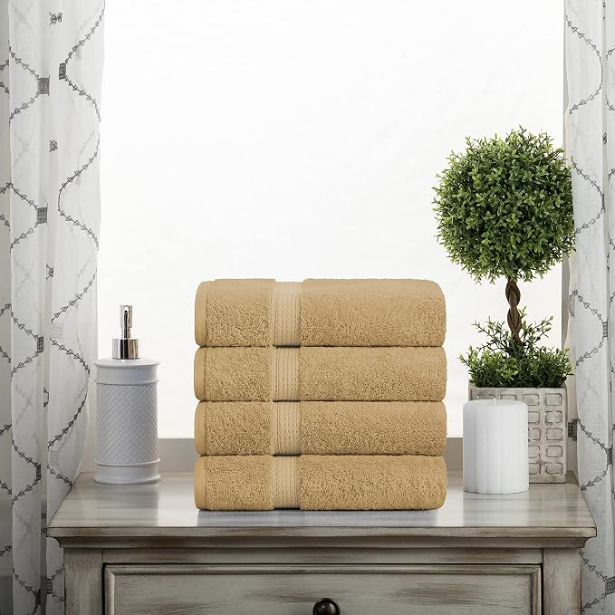 BLUENILEMILLS BNM Egyptian Cotton 4-Piece Towel Set, Includes 4 Hand Towels - Image 2