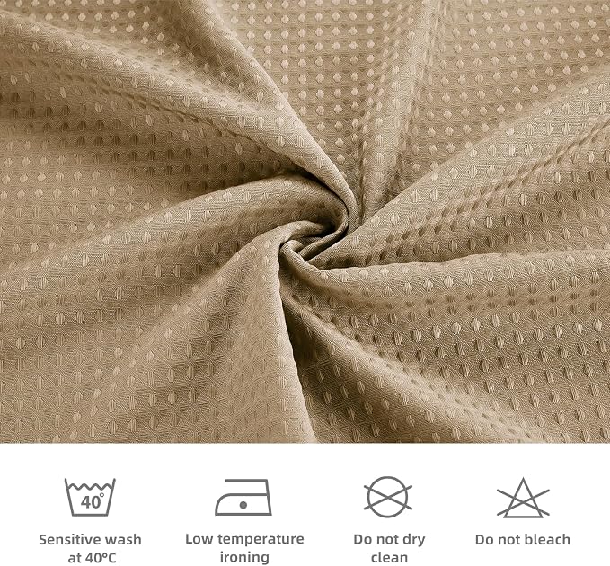 LaCyan 3 in 1 Waterproof Waffle Weave Shower Curtain and Clear Liner Set - Image 5