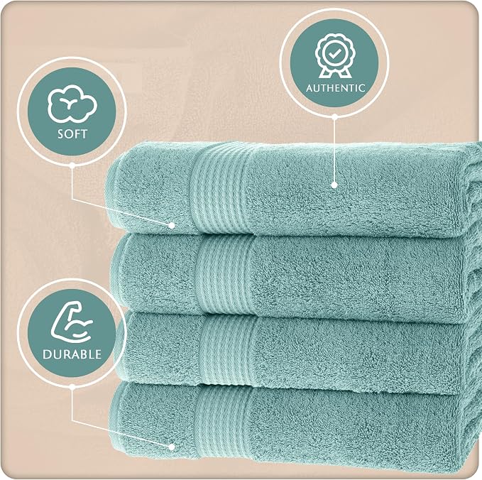 MAURA Basics Performance Bath Towels 100% Turkish Cotton - Image 4