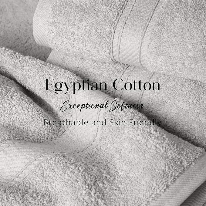 Superior Egyptian Cotton Pile Bath Towel Set of 2, Ultra Soft Luxury Towels - Image 5