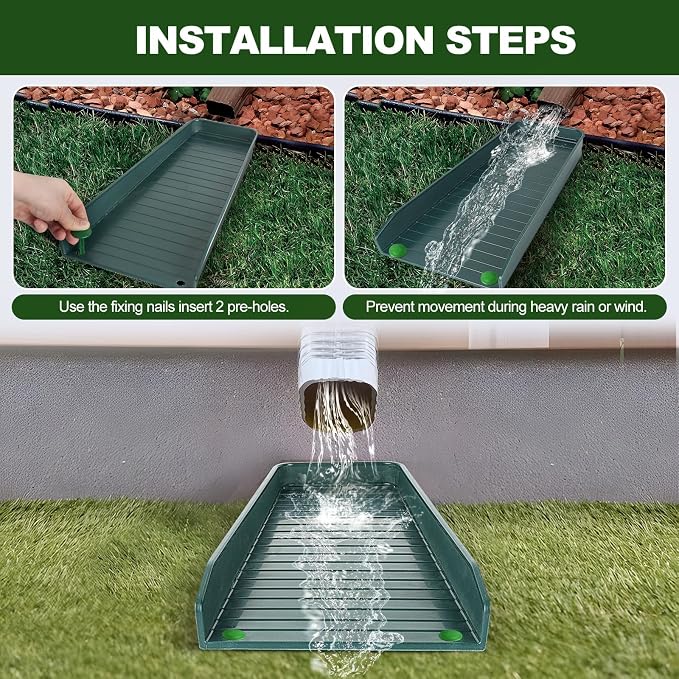 Gutter Downspout Splash Block, 16.3"Drain Gutter Guard Diverter, Gutter - Image 3