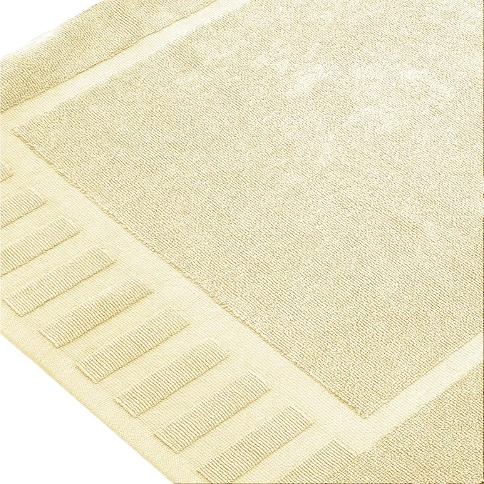 White Classic Luxury Bath Mat Floor Towel Set - Image 3