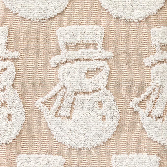 SKL Home Christmas/Winter Snowman Jacquard 100% Cotton Reversible 2pc Hand - Image 6