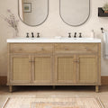 60 Inch Bathroom Vanity with Double SMC Sink Combo Set, Large Double Sink by Virubi