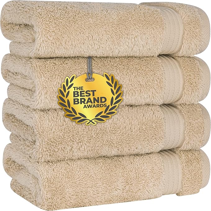 Cotton Paradise Hand Towels for Bathroom, 100% Cotton Turkish 4 Piece Hand by UNITEDHOMETEXTILE