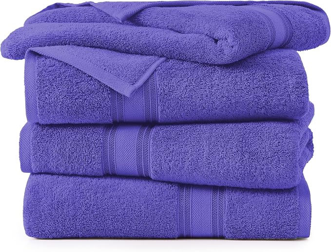 LANE LINEN 100% Cotton 4 Pack Bath Towels Set - Image 2