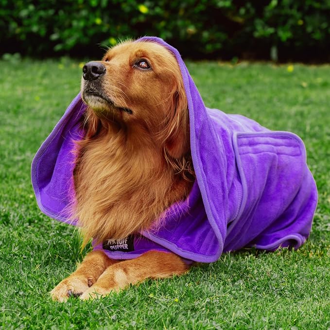 Tuff Pupper Fast Drying Dog Bath Robe | 800 GSM Plush Dog Towel - Image 8