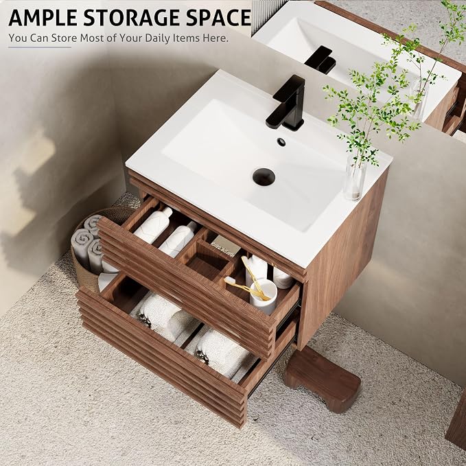 eclife 24" Floating Bathroom Vanity - Image 5