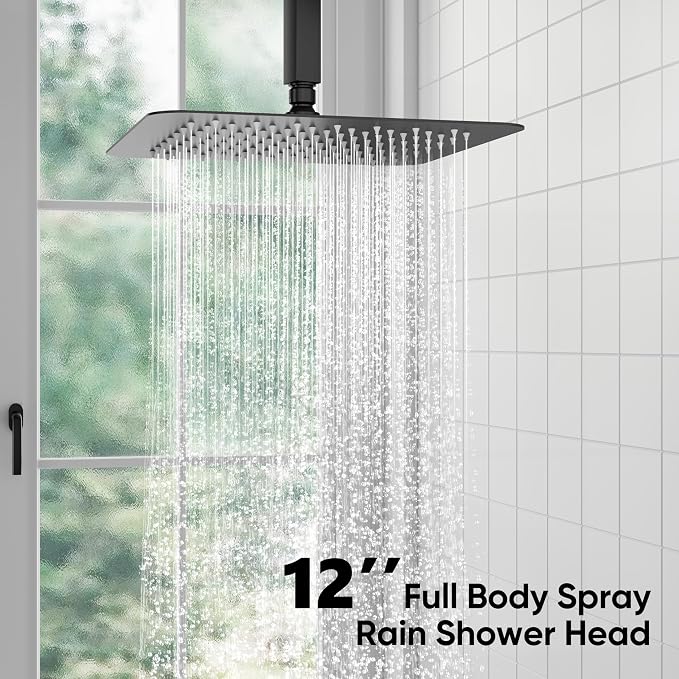 esnbia Shower System, Bathroom 12 Inches Rain Shower Head - Image 3