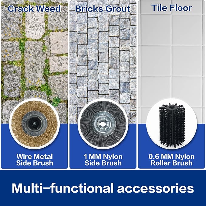 Grout Cleaner Machine with Grout Brush, Heavy Duty with Wire Surface Brush - Image 5