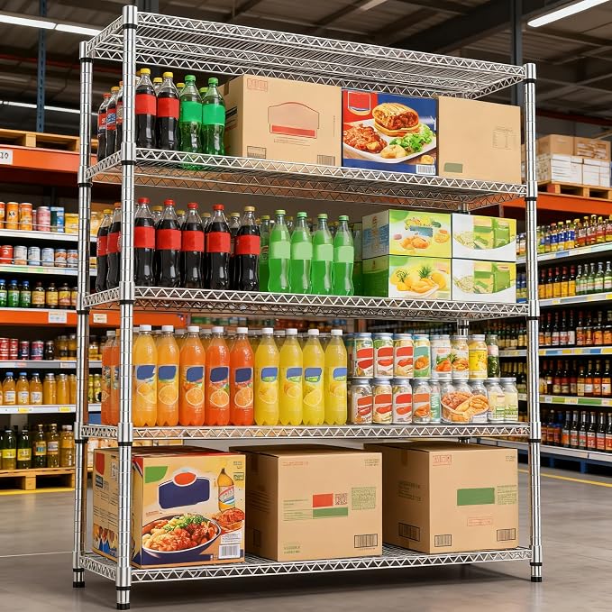 5 Tiers Shelf 3300 lbs Steel Storage Shelving Utility Shelving Unit Steel - Image 5