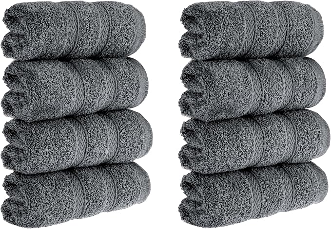 HALLEY Turkish 8 Pack Premium Washcloths 650 GSM Highly Absorbent Super Soft - Image 2