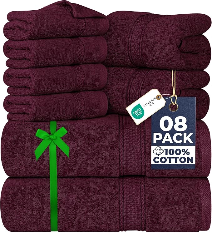 Utopia Towels 8 Piece Luxury Towel Set – Majestic Plush, Super Absorbent & by UTOPIATOWELS